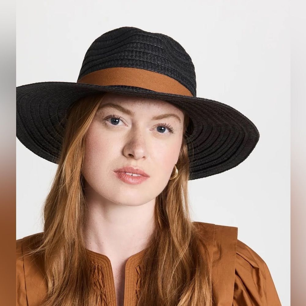 Madewell Packable Braided Straw Hat in Almost Black M/L NWT - Picture 3 of 15